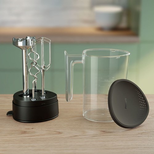 Philips handmixer 500W zwart - krachtige keukenmixer met accessoires-3