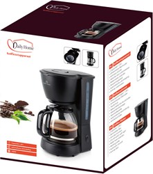 Daily Home koffiezetapparaat 1,25L zwart met glazen kan