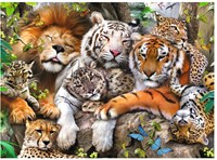 Ravensburger puzzle animaux XXL 200 pièces - Schmusende Raubkatzen-2