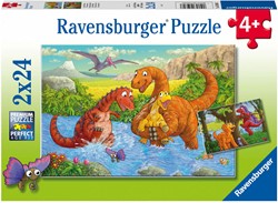 Ravensburger puzzel Vrolijke dino's - 2x 24 stukjes