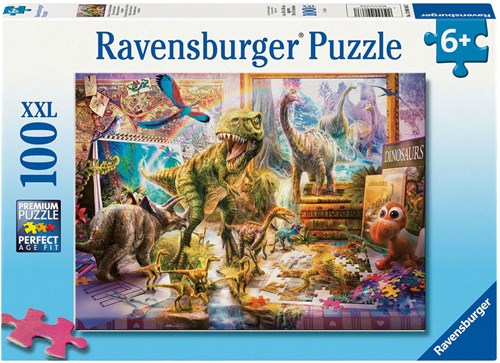 Ravensburger puzzel dinosaurus speelgoed XXL legpuzzel 100 stukjes karton