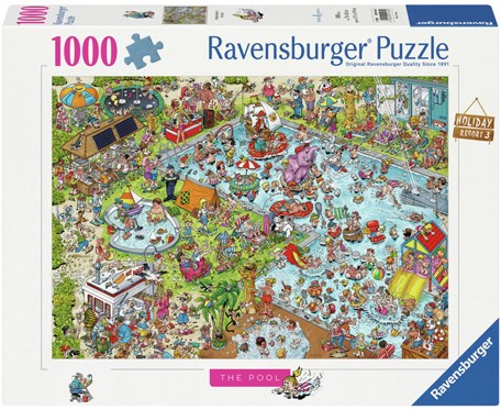 Ravensburger legpuzzel Holiday Resort 3: The Pool - 1000 stukjes cartoon puzzel