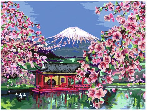 Ravensburger schilderen op nummer - CreArt Japanese Cherry Blossom kunstset-2