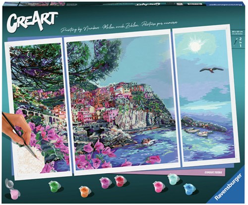 Ravensburger schilderen op nummer - CreArt Romantic Cinque Terre schilderpakket