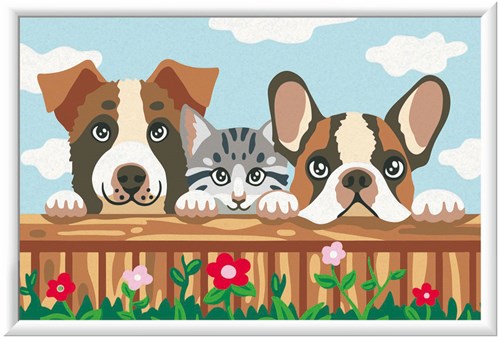 Ravensburger kit peinture par numéros chats et chiens jouet créatif-2
