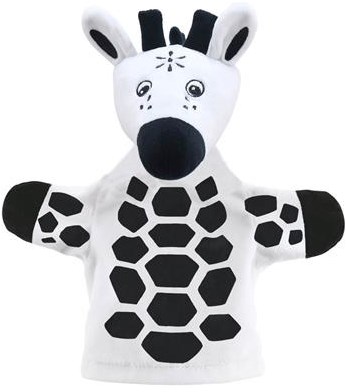 The Puppet Company handpop giraffe zwart-wit voor baby's en peuters