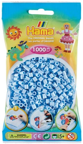 Hama perles à repasser - bleu pastel - 1000 pièces - perles créatives-2