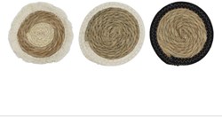 Svenska Living set de table rond jonc de mer coton brun 17cm décoration table