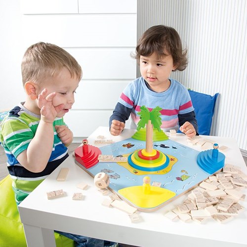 Beleduc houten spel Tropicano - strategisch kinderspel piraten avontuur