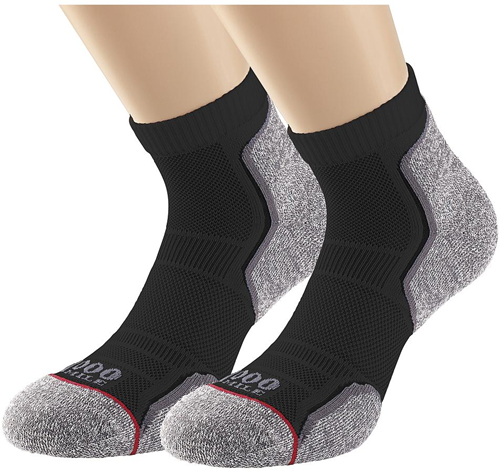 1000 Mile chaussettes running femme recyclées twin pack noir sport