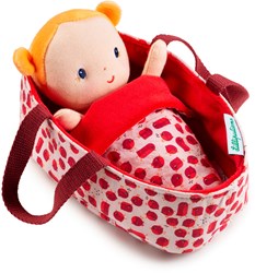 Lilliputiens babypop Agathe met reiswieg - stoffen pop voor rollenspel