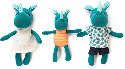 Lilliputiens - Famille de rhinocéros - jouet doux pour jeu de rôle-3