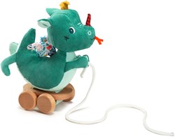 Lilliputiens trekknuffel - Draak Joe houten trekfiguur en knuffel