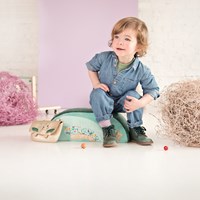 Lilliputiens loopwagen Joe - houten en stoffen babywalker-3