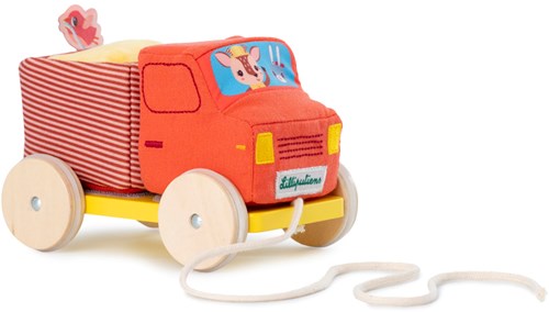 Lilliputiens camion benne à tirer - jouet en bois avec fonction basculante