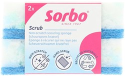 Sorbo schuurspons krasvrij gerecycled 2 stuks schoonmaken