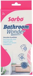 Sorbo microvezeldoek badkamer anti-kalk schoonmaakdoek set 2 stuks