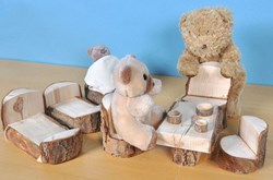 Cosy Jeu de rôle rustique Les Trois Ours en bois