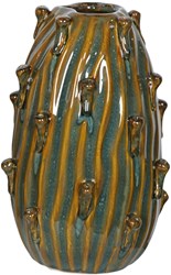 Vase céramique vert décoration design moderne 15x22cm style cactus