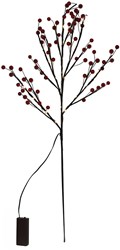 Svenska Living branche artificielle frosted berry 20LED décoration 75cm rouge