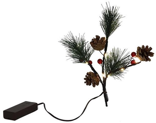 Svenska Living branche de Noël artificielle avec LED 20cm rouge