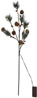 Svenska Living branche artificielle LED décoration de Noël 75cm avec baies rouges