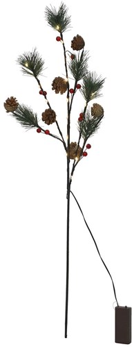 Svenska Living branche artificielle LED décoration de Noël 75cm avec baies rouges