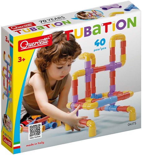Quercetti coffret tubes 40 pièces jouet de construction coloré-3