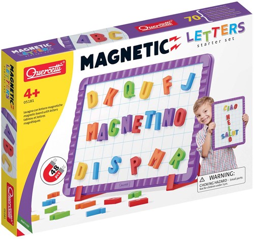 Quercetti magneetbord educatief speelgoed met magneetletters multicolor