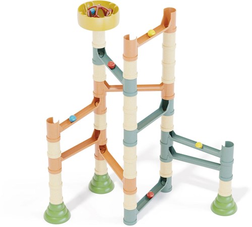 Quercetti circuit billes bio jouet - coffret de construction coloré 44 pièces-3