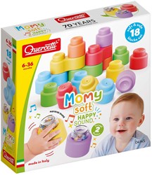 Quercetti bouwblokken baby speelgoed met geluid - 18 stuks