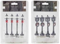 Lantaarnset voor kerstdorp 4-delig 10cm