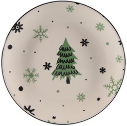 Svenska Living assiette petit-déjeuner porcelaine motif sapin vert Ø19cm