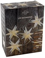 Svenska Living LED kerstverlichting lichtsnoer met 6 sterren - warm wit licht - kunststof