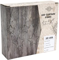LED Gordijn ster zwart met timer 80x60cm