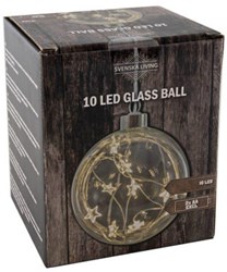Svenska Living boule de Noël en verre éclairage 10cm étoile LED décoration