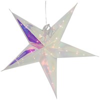 Svenska Living kerstster zilver iriserend 53cm met 20 LED en timer