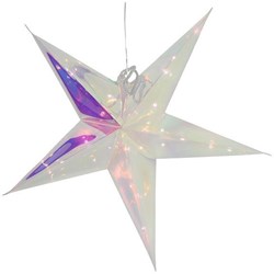 Svenska Living kerstster zilver iriserend 53cm met 20 LED en timer