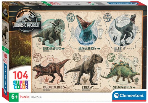 Clementoni puzzle - Jurassic World - 104 pièces - Carton enfants