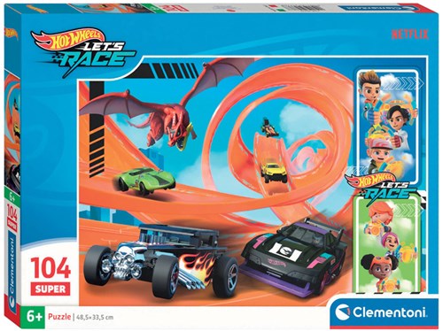 Clementoni puzzle - Hot Wheels - 104 pièces - puzzle coloré pour enfants