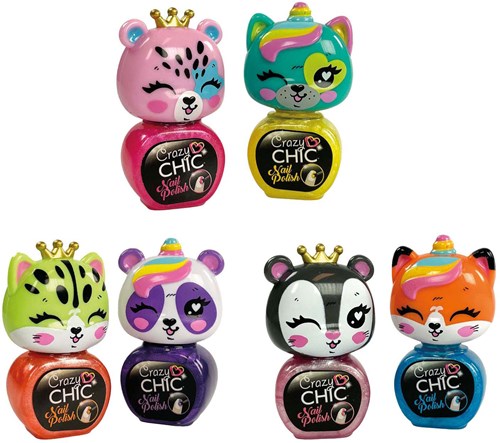 Clementoni nagellak speelgoedset Crazy Chic dieren, 2 kleuren, veilig-2