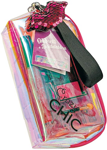 Clementoni make-up tas Crazy Chic met oogschaduw en lipgloss