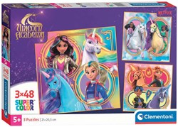 Clementoni puzzle unicorn academy 3x48 pièces 2025 puzzle enfant