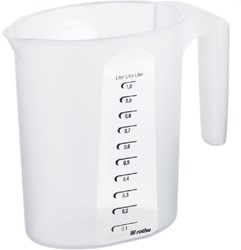 Rotho maatbeker TOPLINE 1 liter transparant kunststof keukenmaatbeker