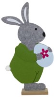 Svenska Living déco fenêtre feutrine lapin de Pâques avec œuf 61cm