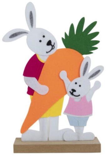 Svenska Living lapin de Pâques décoration feutrine avec carotte 35cm rebord de fenêtre