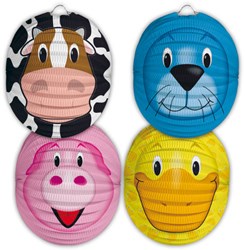 12 Lampion Dieren Bolvorm 22cm