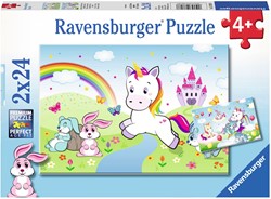 Ravensburger puzzel Sprookjesachtige eenhoorn - 2x 24 stukjes
