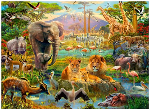 Ravensburger puzzel dieren savanne XXL 200 stukjes legpuzzel kind-2