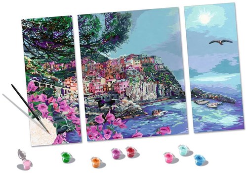 Ravensburger schilderen op nummer - CreArt Romantic Cinque Terre schilderpakket-3